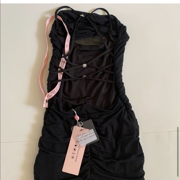Oh Polly black mini dress US size 4, New without tags - Picture 6 of 9